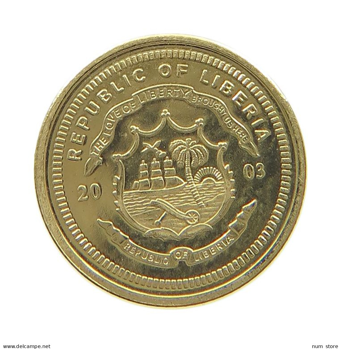 LIBERIA 10 DOLLARS 2003 GOLD #t150 0327 - Liberia