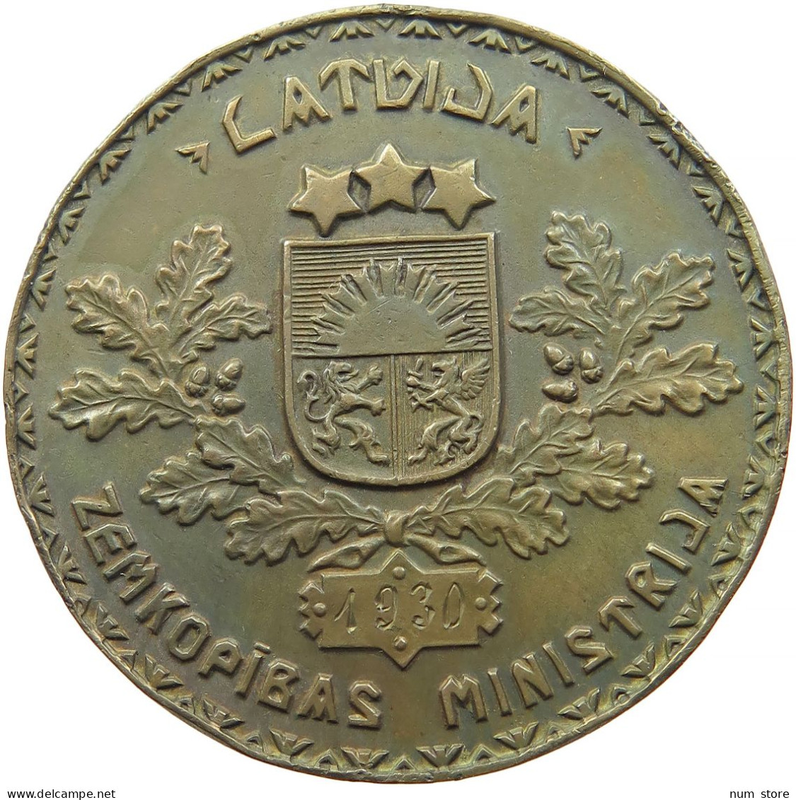 LATVIA Medaille 1930 Bertz, Landwirtschaftmedaille, Zemkopibas Ministrija #sm09 0055 - Lettland