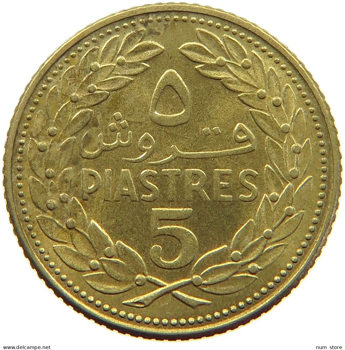 LEBANON 5 PIASTRES 1970  #a080 0705 - Líbano