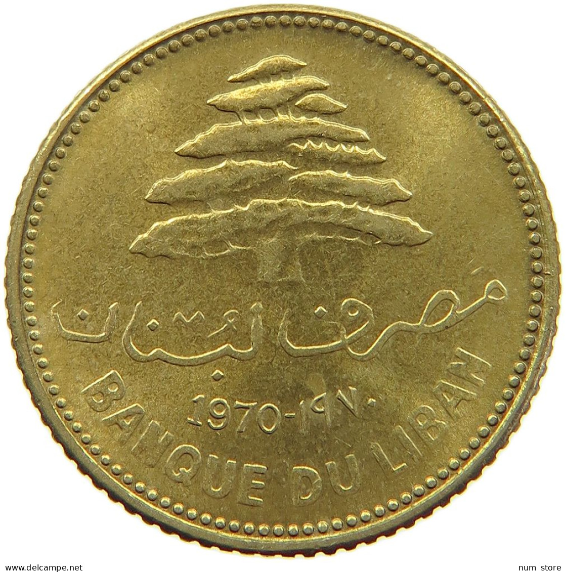 LEBANON 5 PIASTRES 1970  #a080 0705 - Líbano