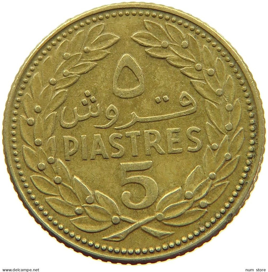 LEBANON 5 PIASTRES 1969  #a080 0701 - Líbano