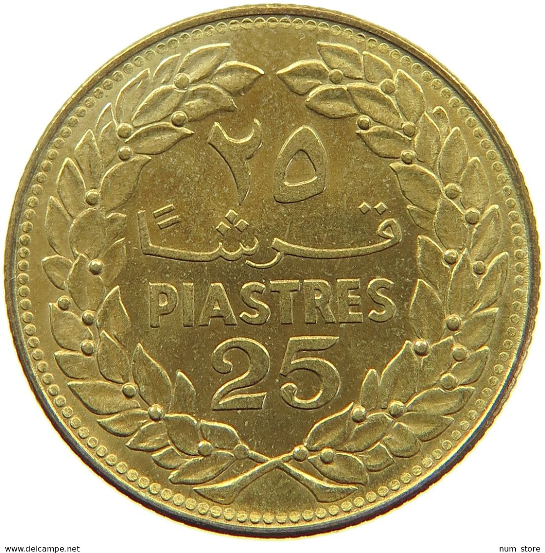 LEBANON 25 PIASTRES 1972  #a081 0123 - Líbano