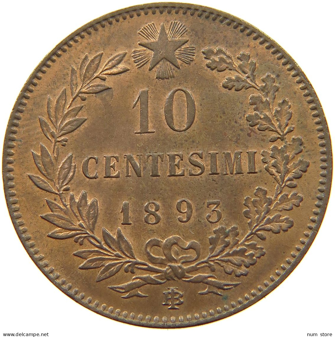 ITALY 10 CENTESIMI 1893 BI Umberto I (1878-1900) #t118 1023 - 1878-1900 : Umberto I
