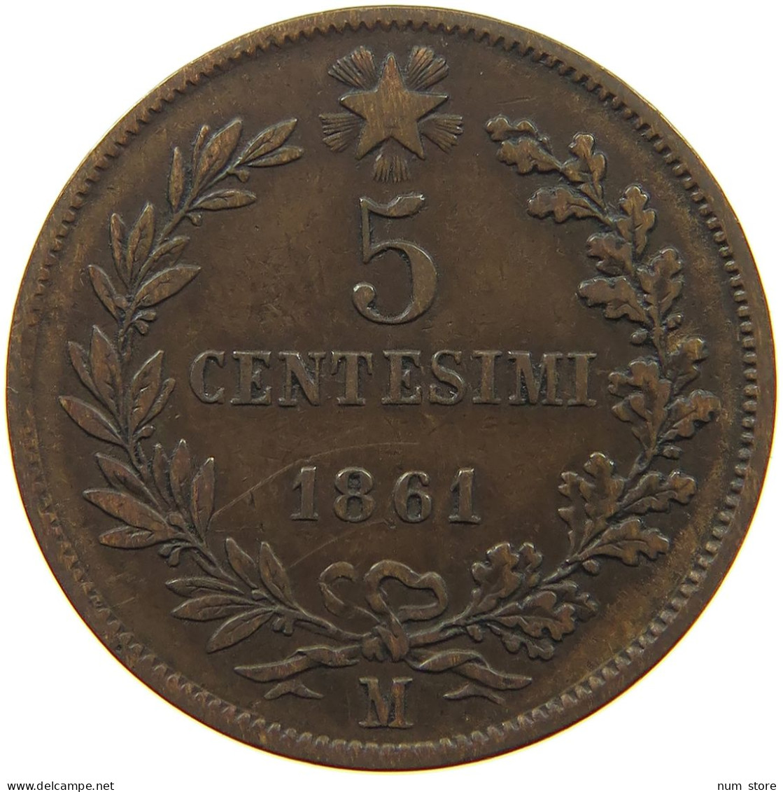 ITALY 5 CENTESIMI 1861 M Vittorio Emanuele II. 1861 - 1878 #c003 0427 - Sonstige & Ohne Zuordnung