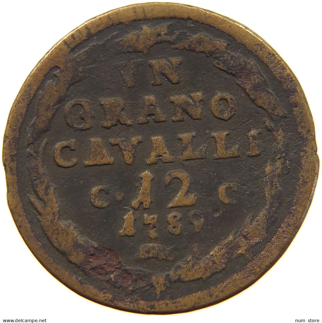 ITALY STATES NAPLES 12 CAVALLI 1789 Ferdinando IV (I) Di Borbone, 1759-1816 #a011 0235 - Naples & Sicile