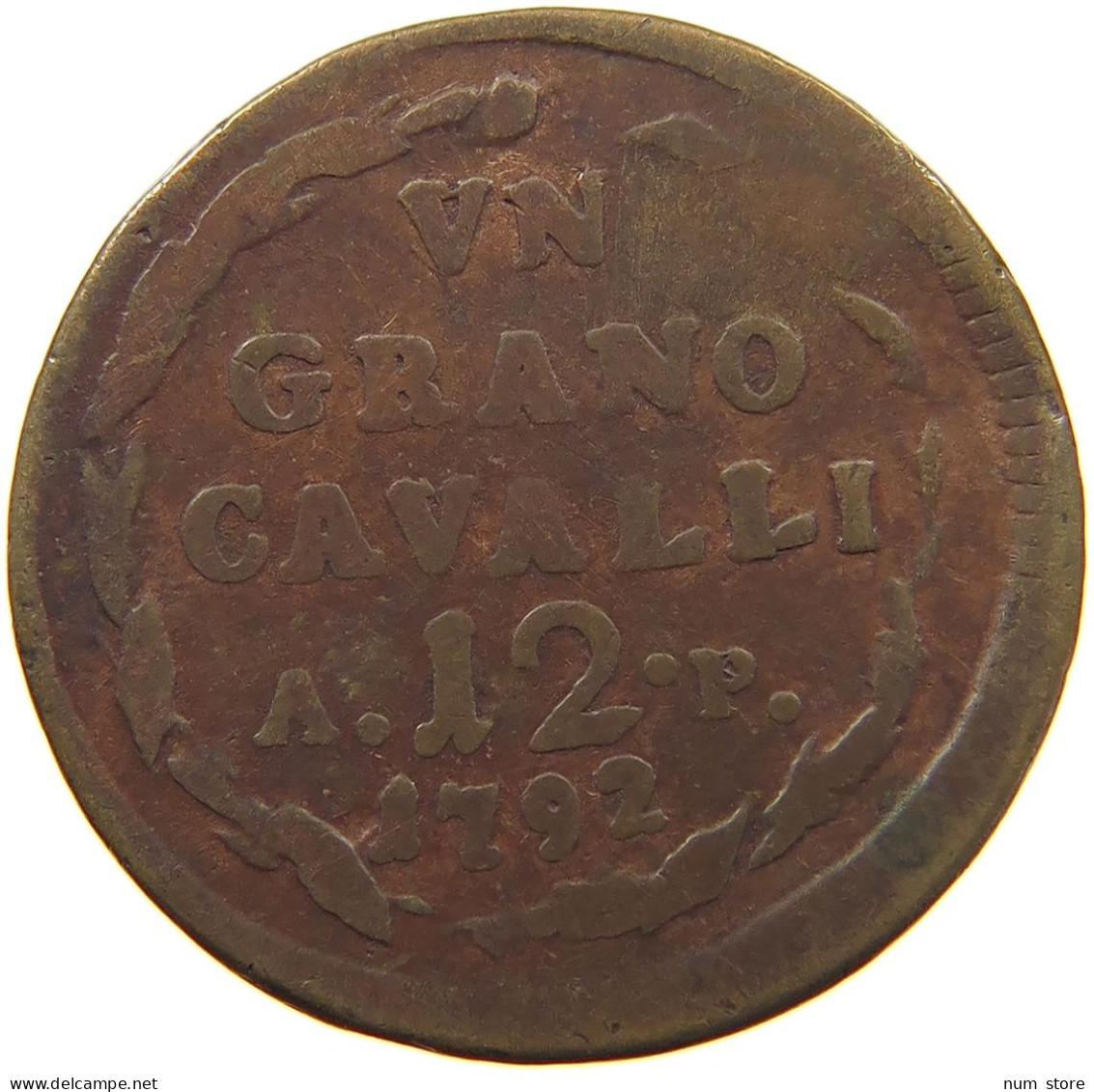 ITALY STATES NAPLES 12 CAVALLI 1792 Ferdinando IV (I) Di Borbone, 1759-1816 #c003 0423 - Naples & Sicile