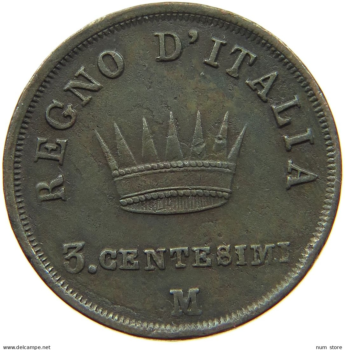 ITALY STATES NAPOLEON I. 3 CENTESIMI 1812 M Napoleon I. (1804-1814, 1815) #t144 0839 - Napoleontisch