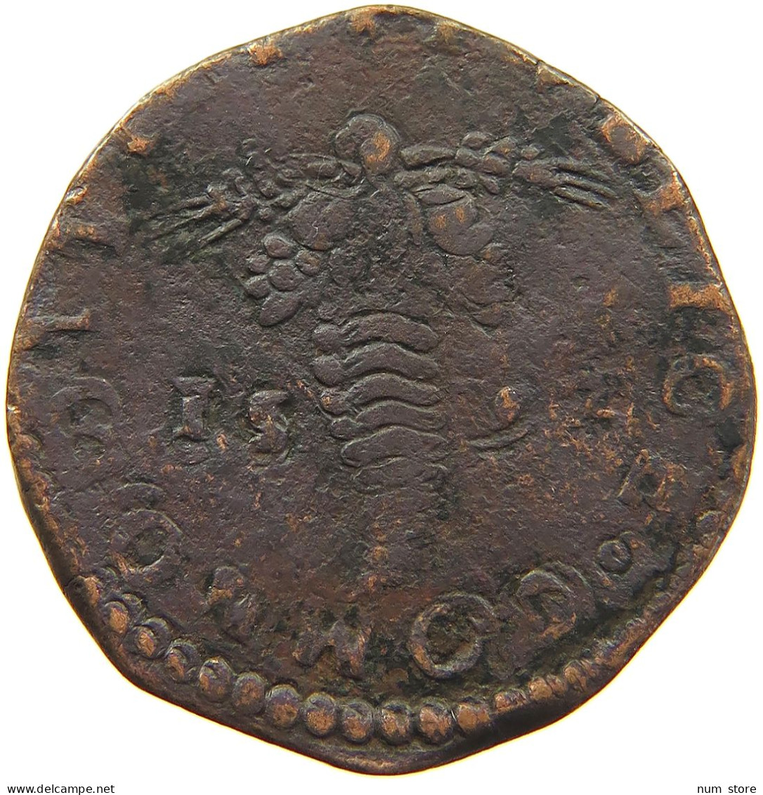 ITALY STATES NAPLES TORNESE 1592 FELIPE II. (1554-1598) #t017 0393 - Naples & Sicile