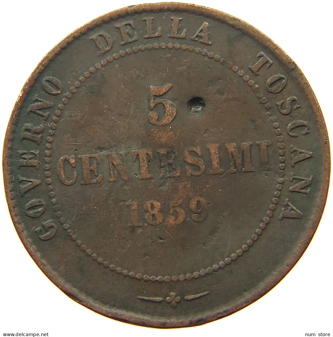 ITALY STATES TUSCANY 5 CENTESIMI 1859 Vittorio Emanuele II. #s077 0431 - Toscane