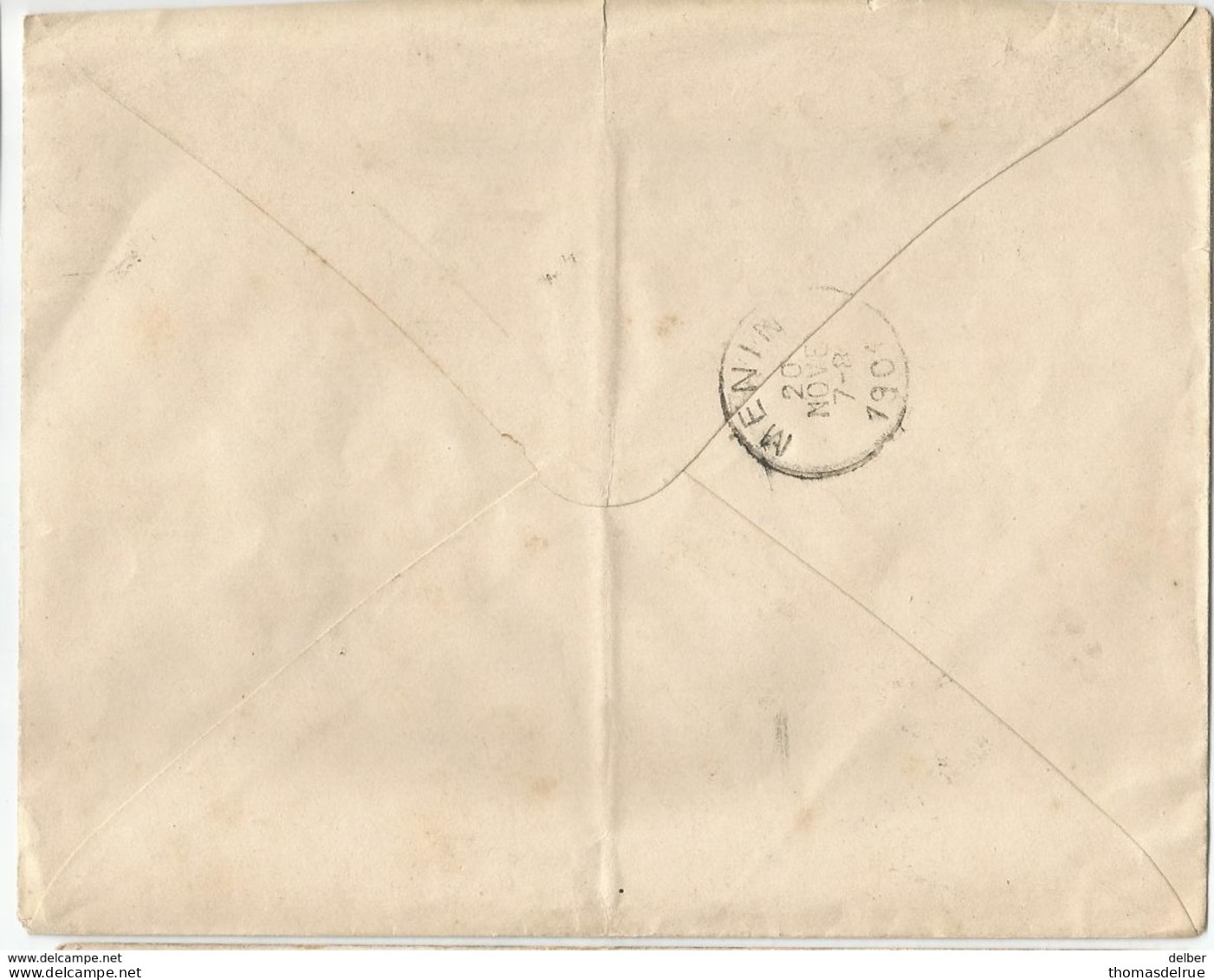 6Rm-782:omslag 145x115mm : 10ct: E11: ISEGHEM 19 NOVE 1901 > Meenen 20 NOVE 7-8 1901 - Letter Covers