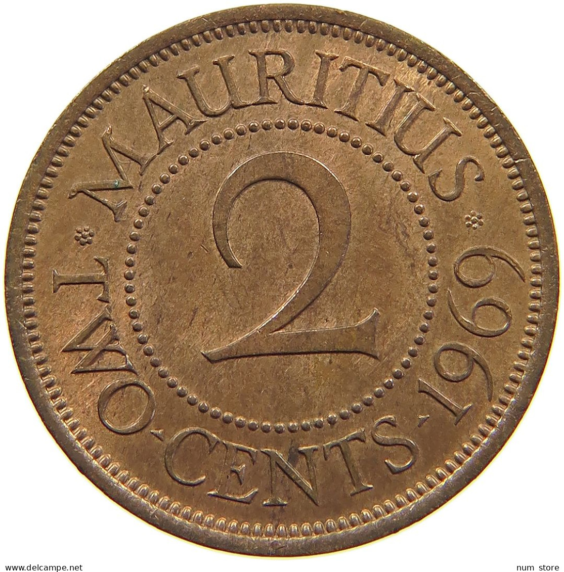 MAURITIUS 2 CENTS 1969 Elizabeth II. (1952-2022) #c036 0643 - Mauritius