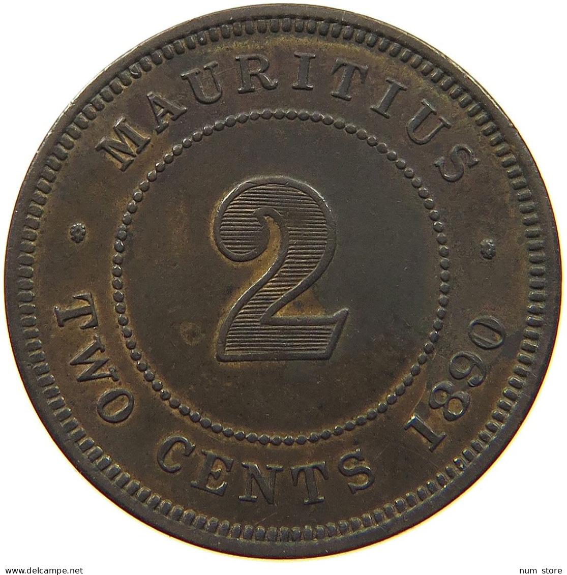 MAURITIUS 2 CENTS 1890 Victoria 1837-1901 #t112 1151 - Maurice