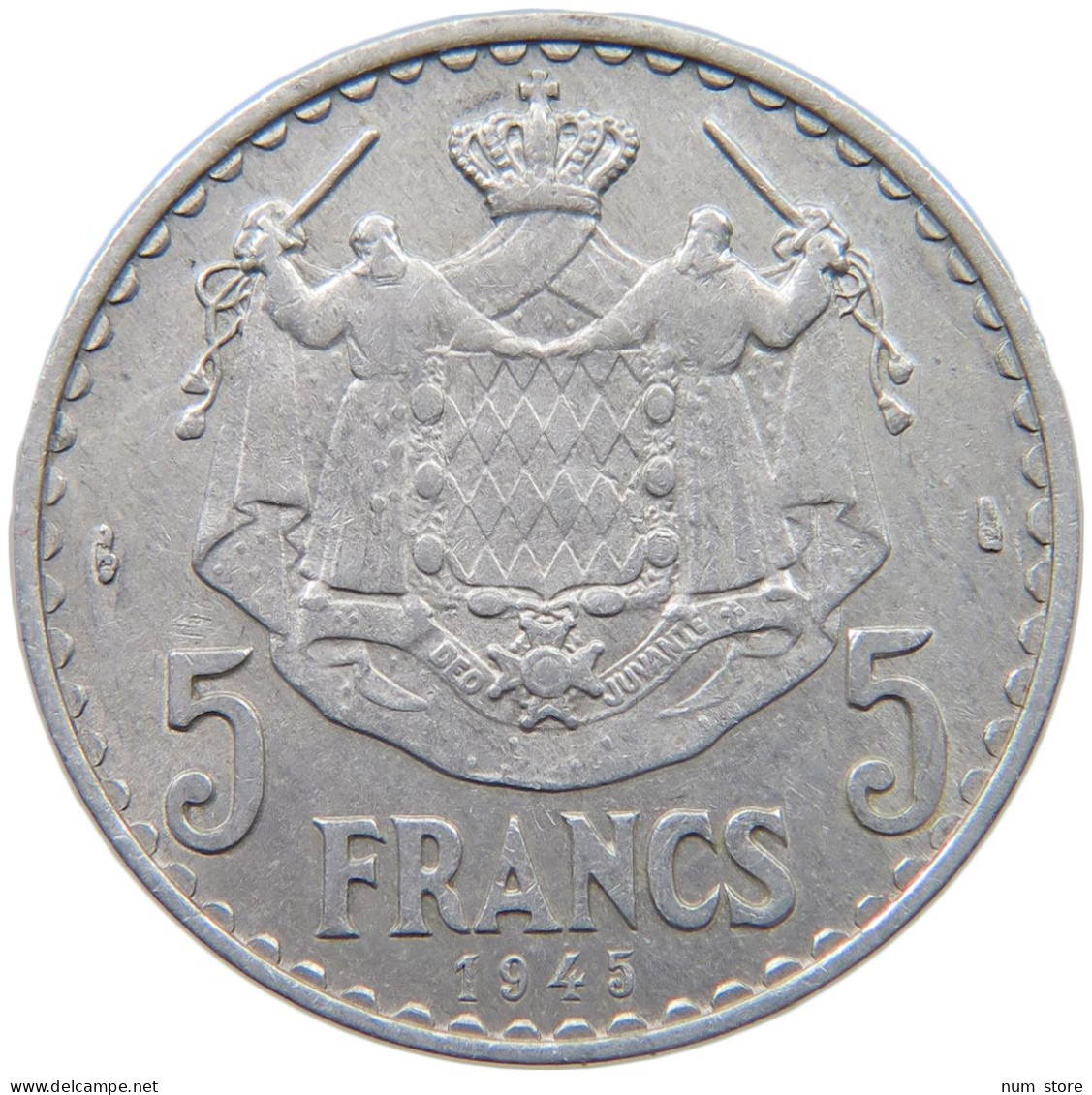 MONACO 5 FRANCS 1945 LOUIS II. (1922-1949) #c023 0321 - 1922-1949 Louis II