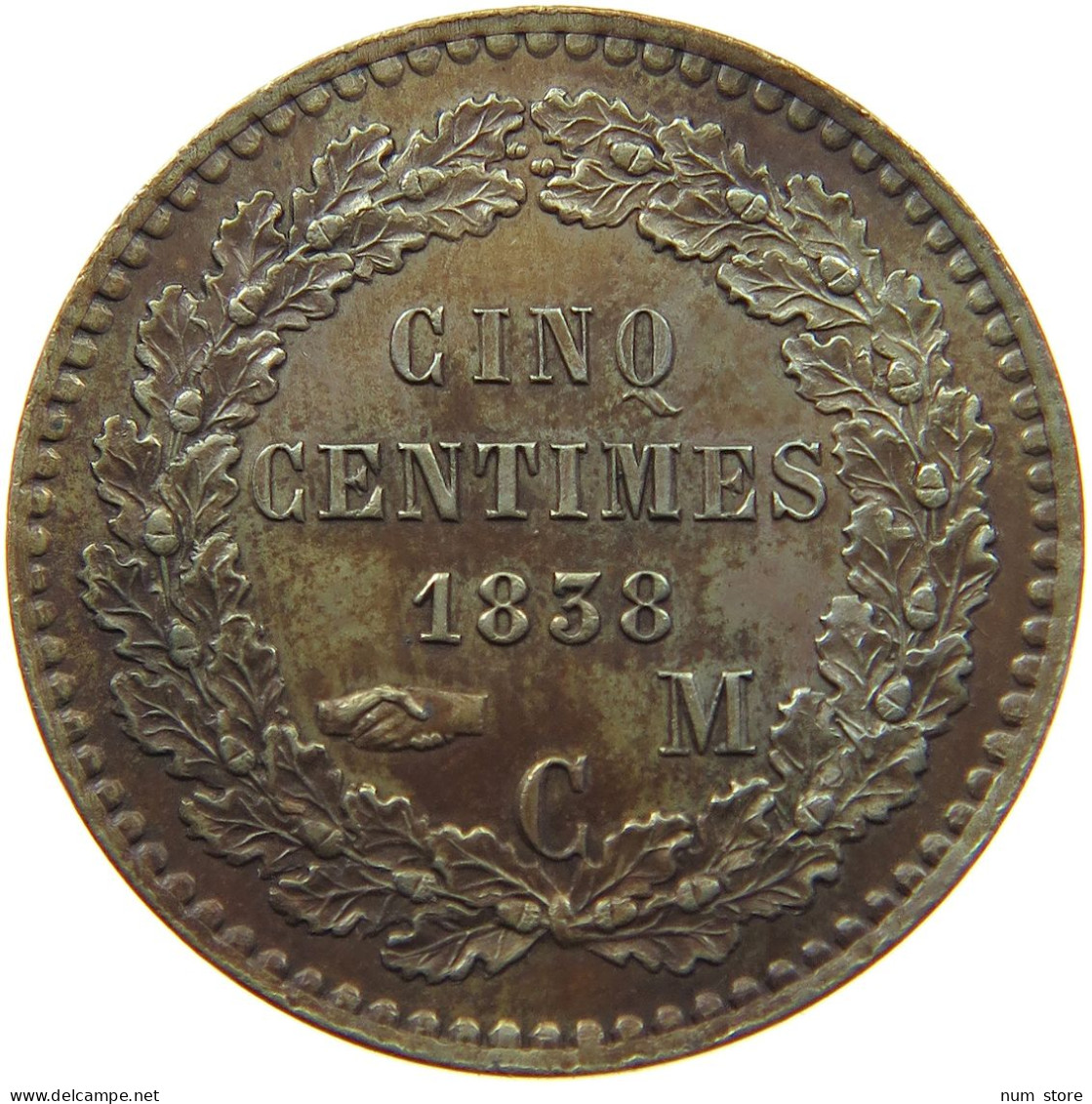 MONACO 5 CENTIMES 1838 Honorius V. (1819-1841) 5 CENTIMES 1838 PROBE PATTERN ROGAT #t080 0403 - 1819-1922 Honoré V, Charles III, Albert I