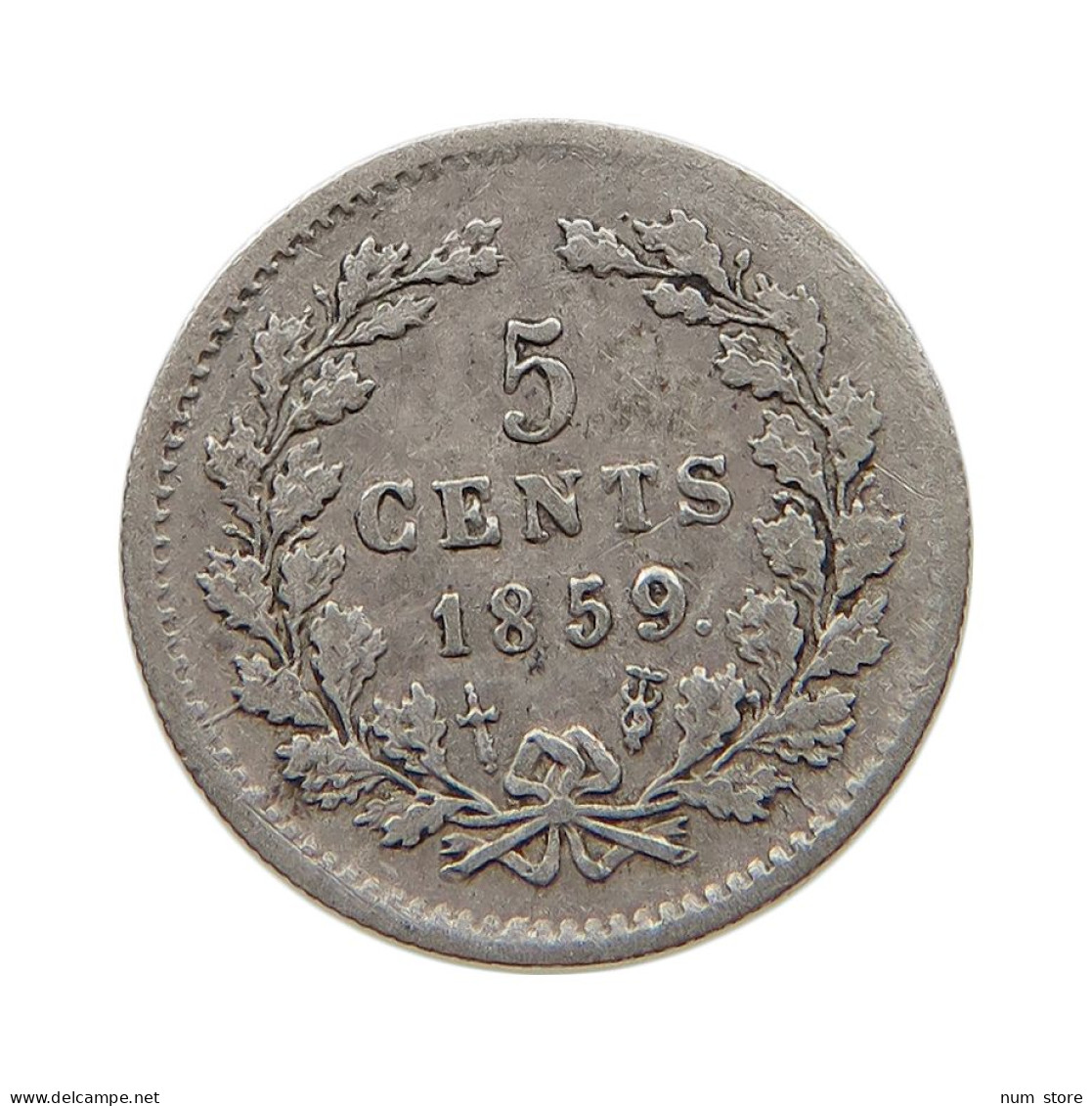 NETHERLANDS 5 CENTS 1859 Willem III. 1849-1890 #t132 0351 - 1849-1890 : Willem III