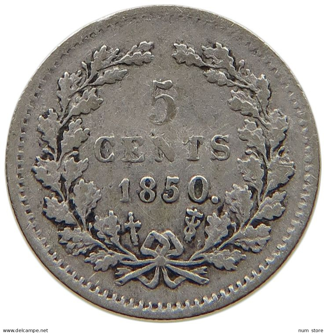 NETHERLANDS 5 CENTS 1850 Willem III. 1849-1890 #t005 0325 - 1849-1890 : Willem III