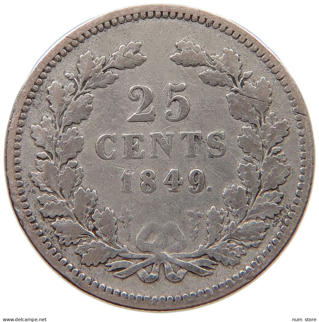 NETHERLANDS 25 CENTS 1849 WILLEM II. 1840-1849 #a057 0275 - 1840-1849 : Willem II