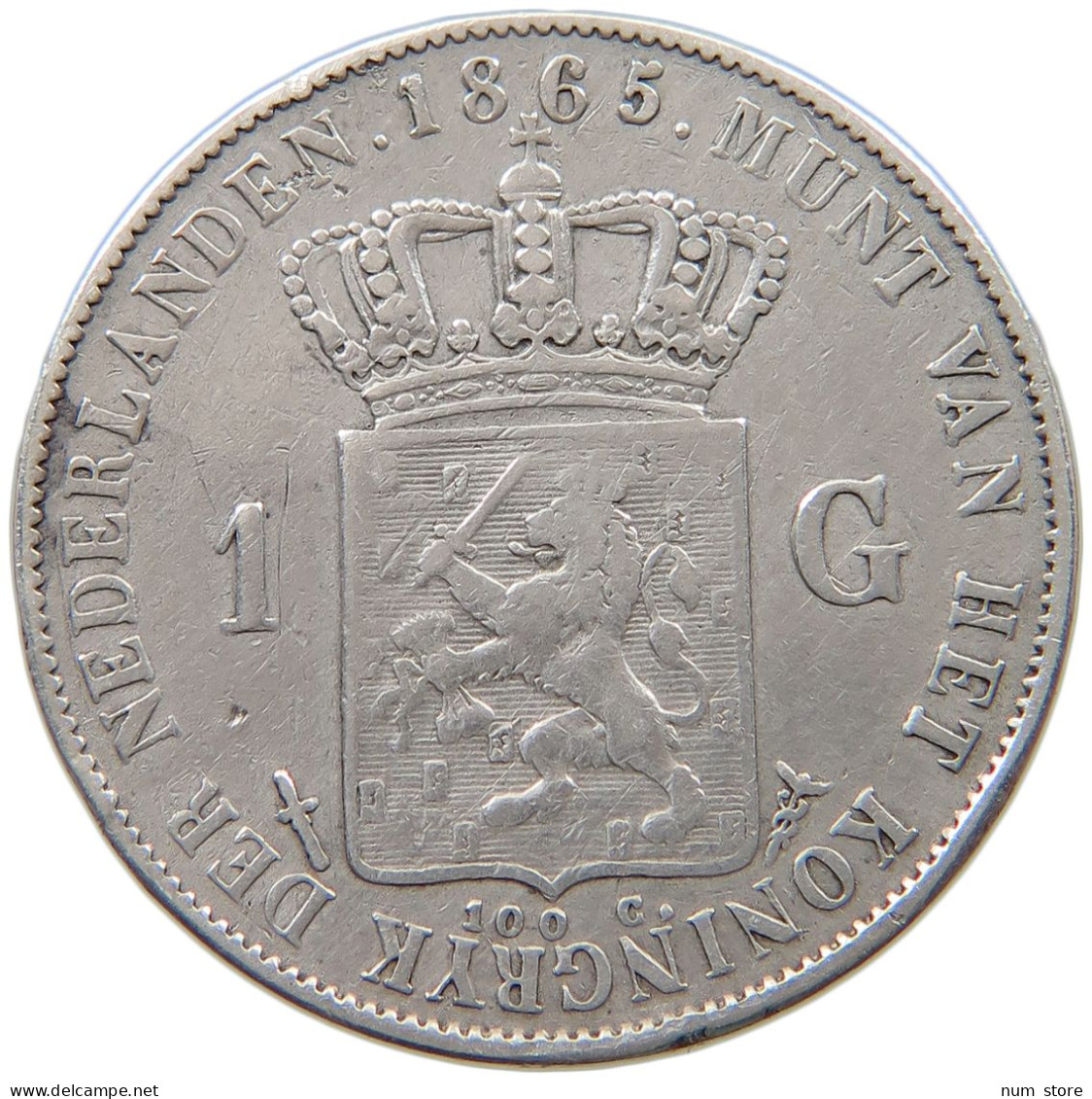 NETHERLANDS GULDEN 1865 Willem III. 1849-1890 #a020 0299 - 1849-1890 : Willem III