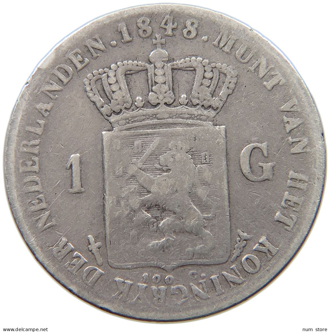 NETHERLANDS GULDEN 1848 WILLEM II. 1840-1849 #a032 0655 - 1840-1849: Willem II