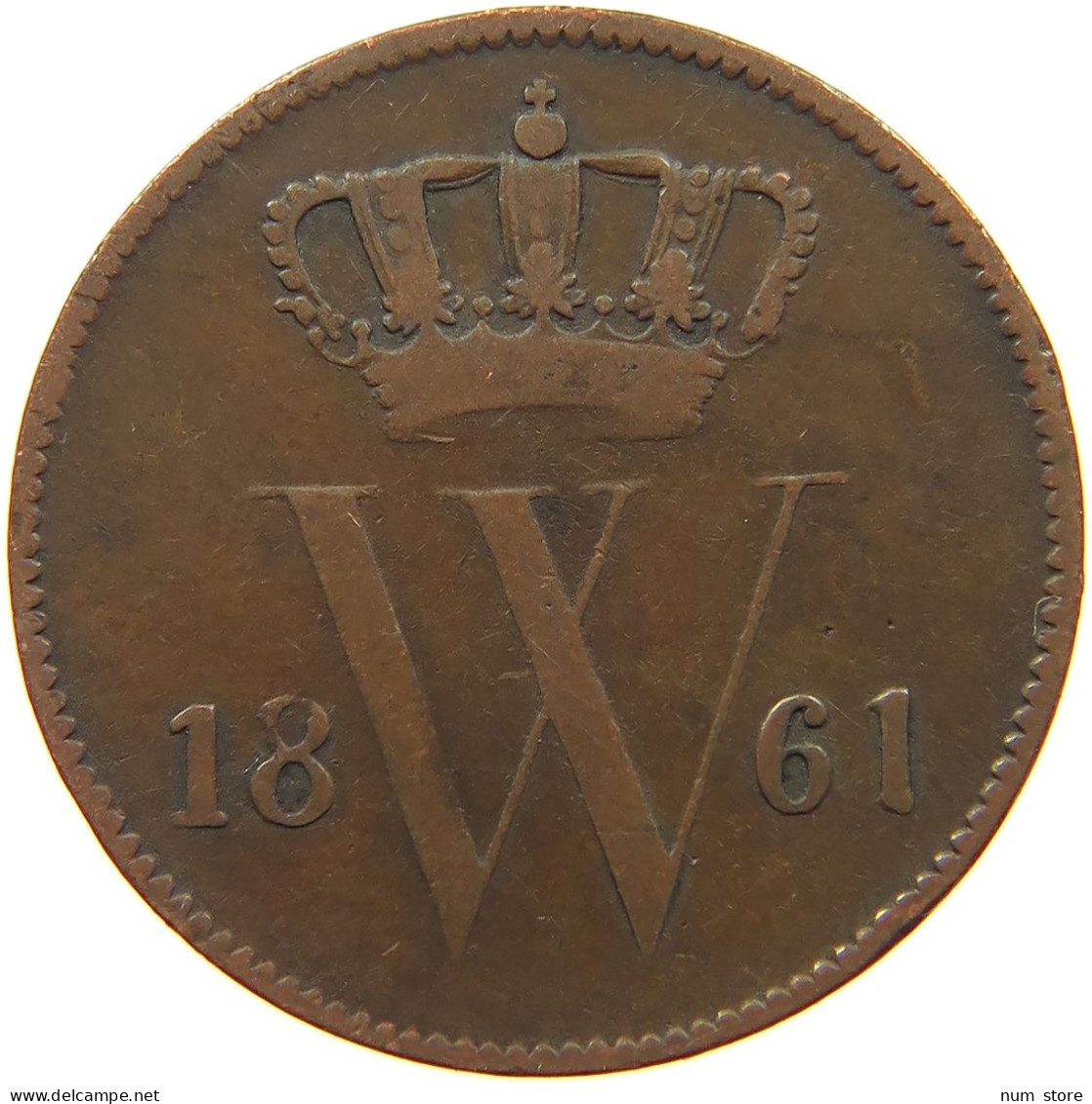 NETHERLANDS CENT 1861 Willem III. 1849-1890 #a093 0099 - 1849-1890: Willem III.