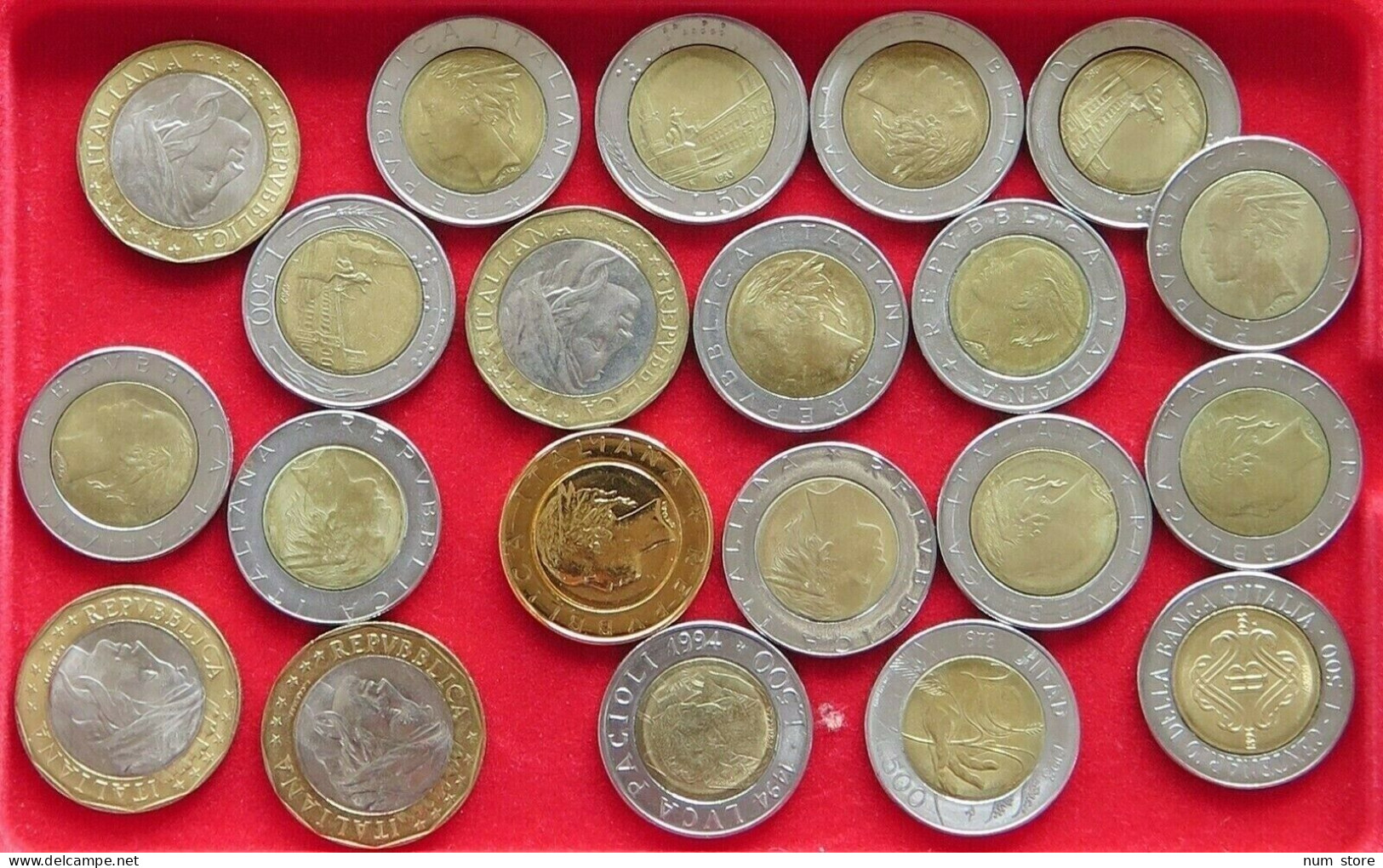COLLECTION LOT ITALY 500 LIRE 21PC 151G  #xx2 076 - Collections