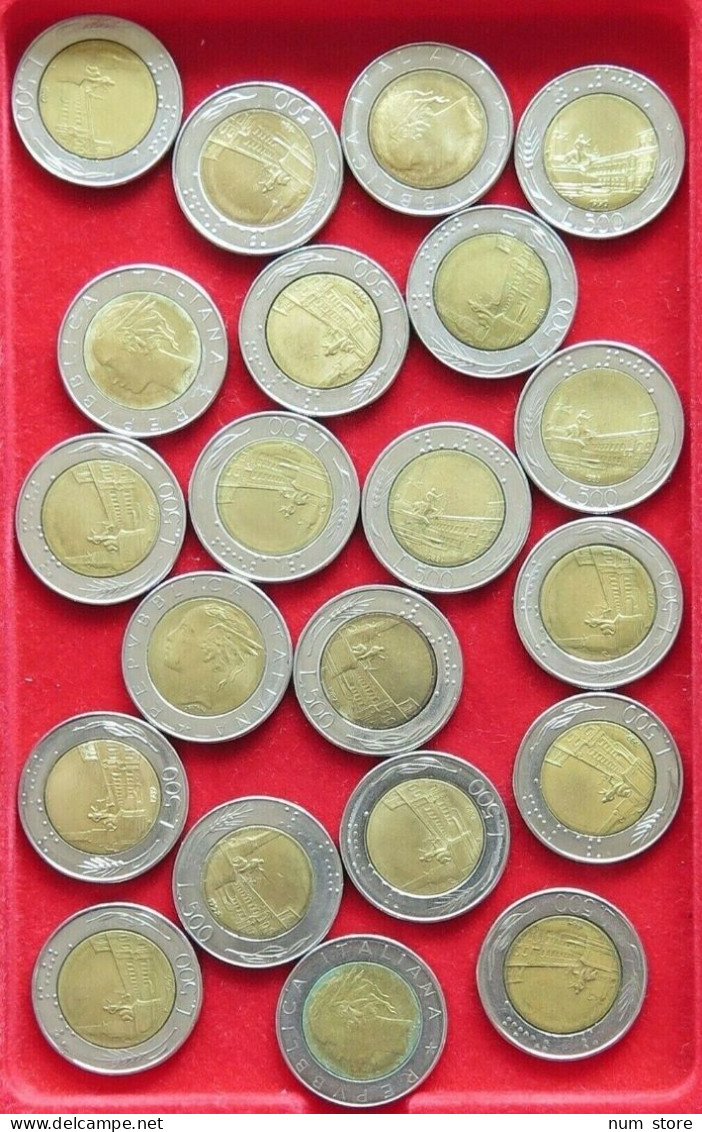 COLLECTION LOT ITALY 500 LIRE 21PC 143G  #xx2 061 - Collections