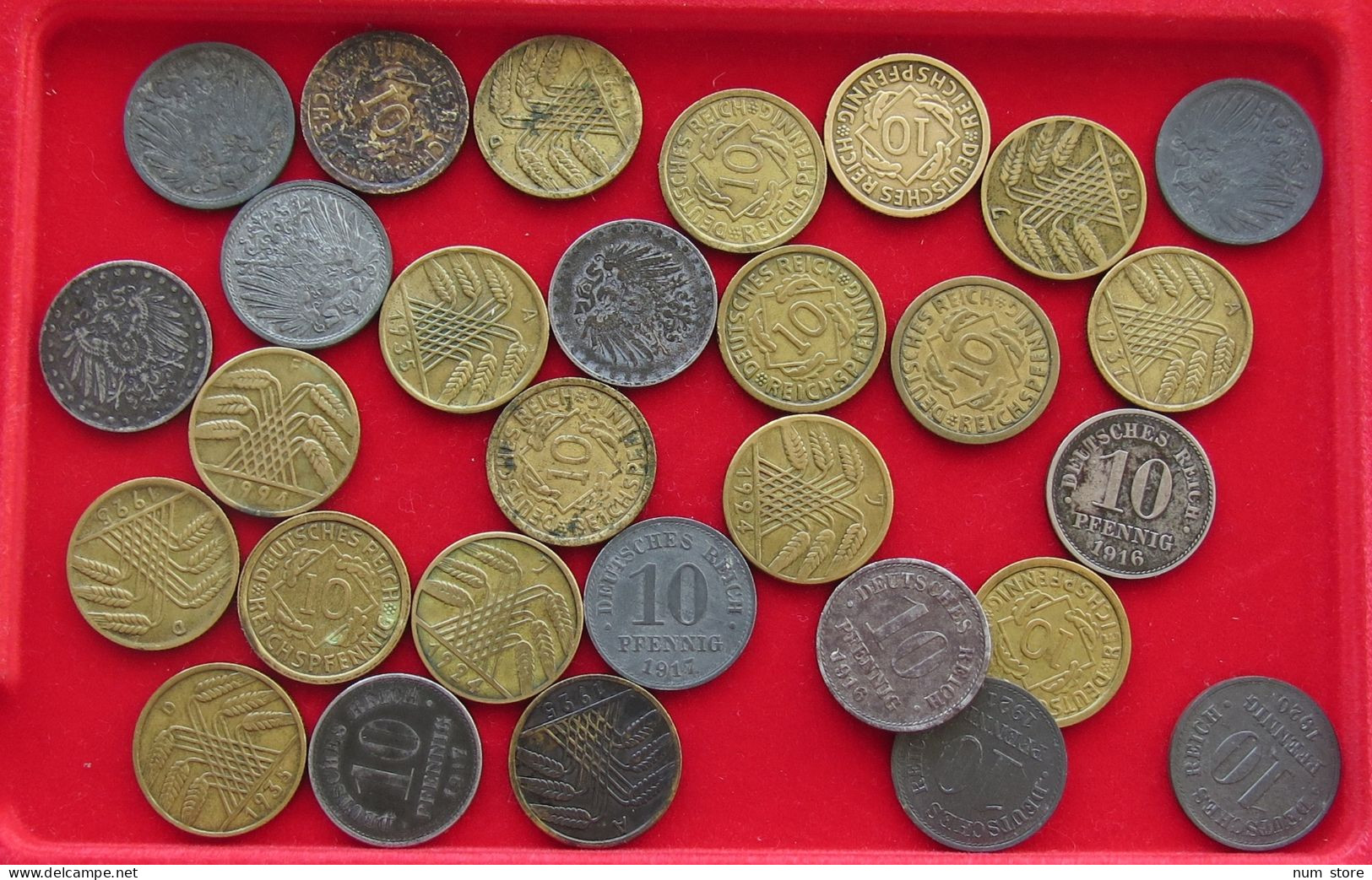 COLLECTION LOT GERMANY WEIMAR 10 PFENNIG 29PC 109G  #xx39 010 - Collections