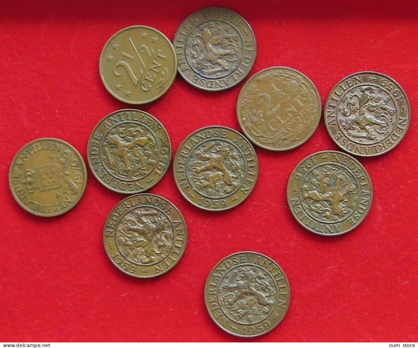 COLLECTION LOT NETHERLANDS ANTILLES 2 1/2 CENTS 10PC 41GR  #xx20 1069 - Collections