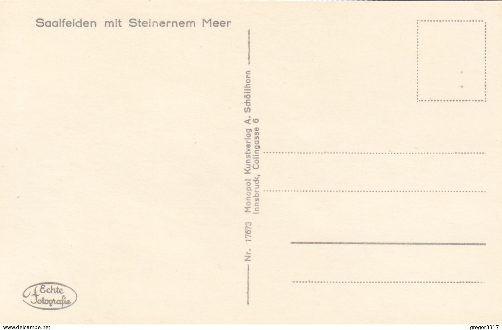 D8271) SAALFELDEN Mit Steinernem Meer - Tolle FOTO AK - - Saalfelden