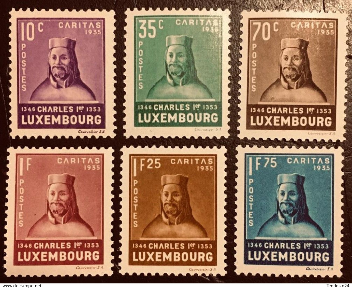 LUXEMBURGO 1935 Yvert Tellier 276/81 ** - 1926-39 Charlotte Rechterzijde