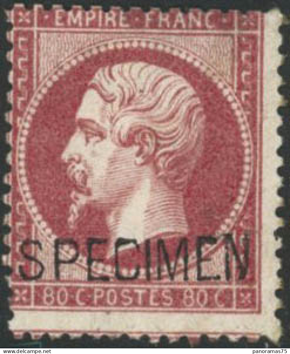 ** N°24d 80c Rose, Surcharge Spécimen - TB - 1862 Napoléon III