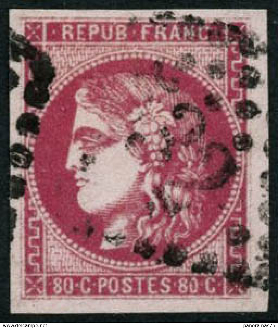Obl. N°49b 80c Rose Vif - TB - 1870 Bordeaux Printing