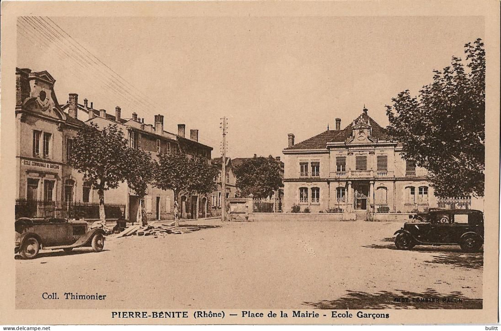 PIERRE BENITE - Place De La Mairie - école De Garçons - Voiture Ancienne - Pierre Benite