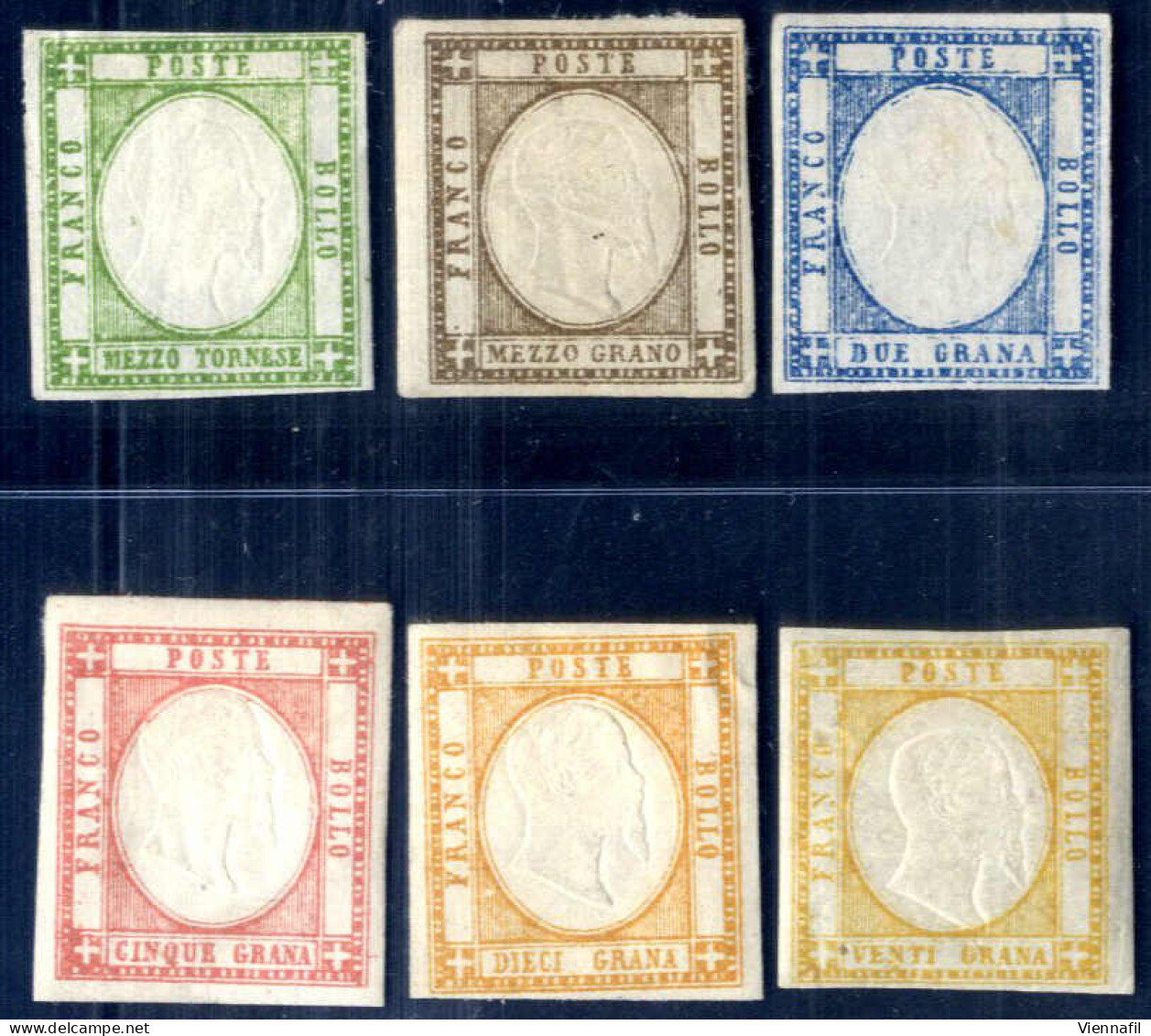 */(*) 1861, Province Napoletane, La Serie Senza 1 Gr. Nero E 50 Gr. Grigio Perla, Nuova, 5 Gr., 10 Gr. E 20 Gr. Con Pien - Neapel