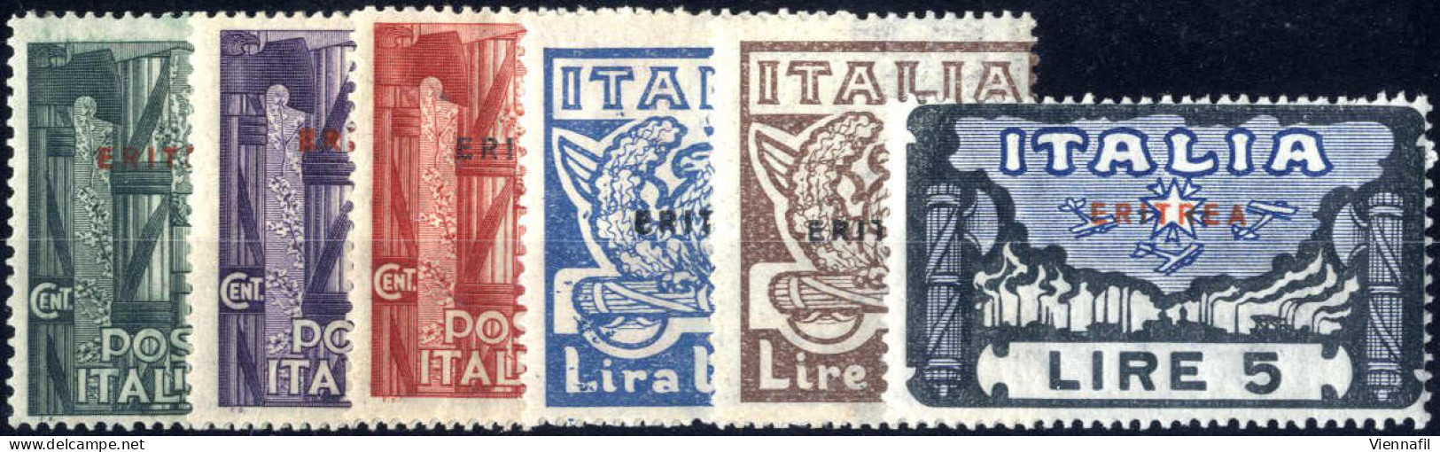 ** 1923, "Marcia Su Roma" Serie Completa Di 6 Valori Soprastampati "Eritrea", Nuovi Gomma Originale Integra, Sass. S.13 - Eritrea