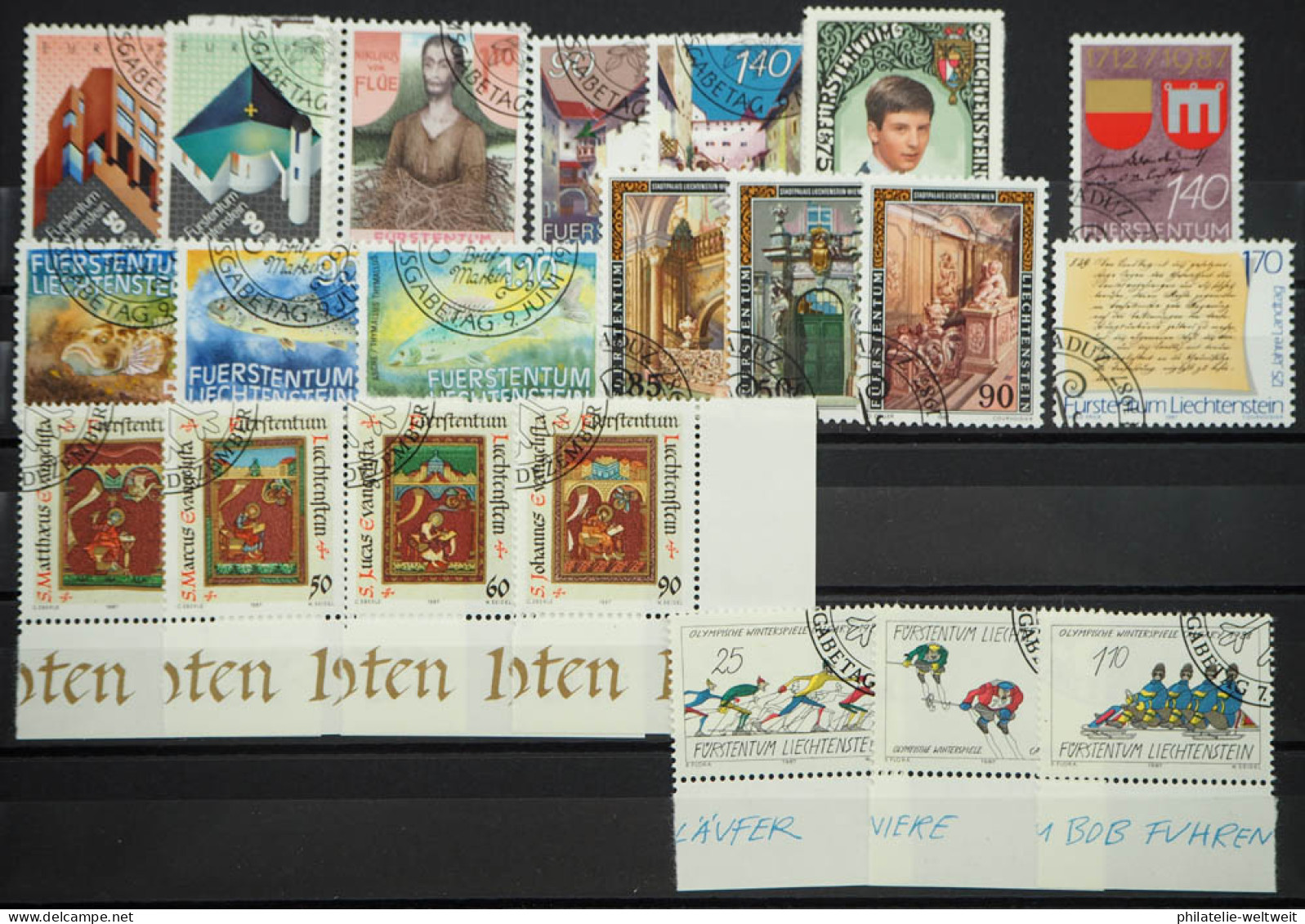 1987 Liechtenstein; Jahrgang In Den HN Komplett, Gestempelt, ME 28,- - Autres & Non Classés