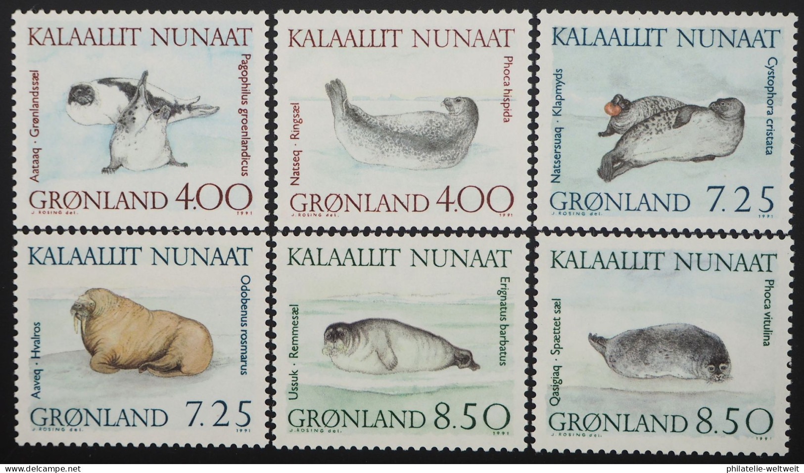 1991 Grönland; Serie Robben, Postfrisch/MNH, MiNr. 211/16, ME 13,- - Autres & Non Classés