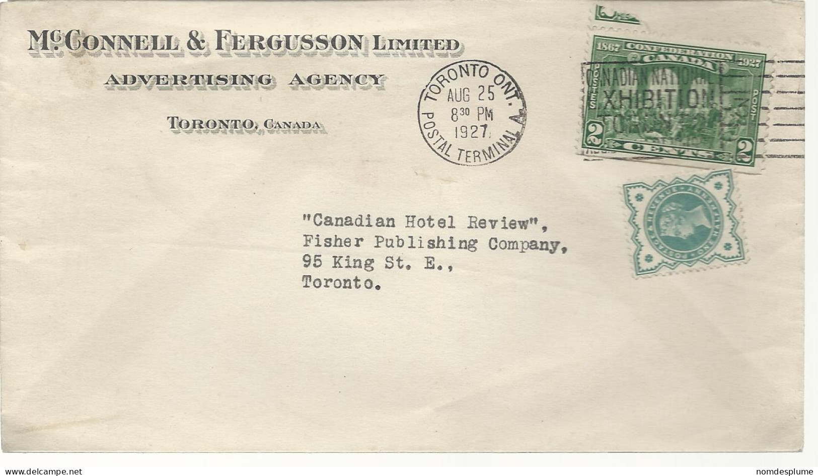 24409) Canada Toronto Postmark Cancel 1927 Slogan - Covers & Documents