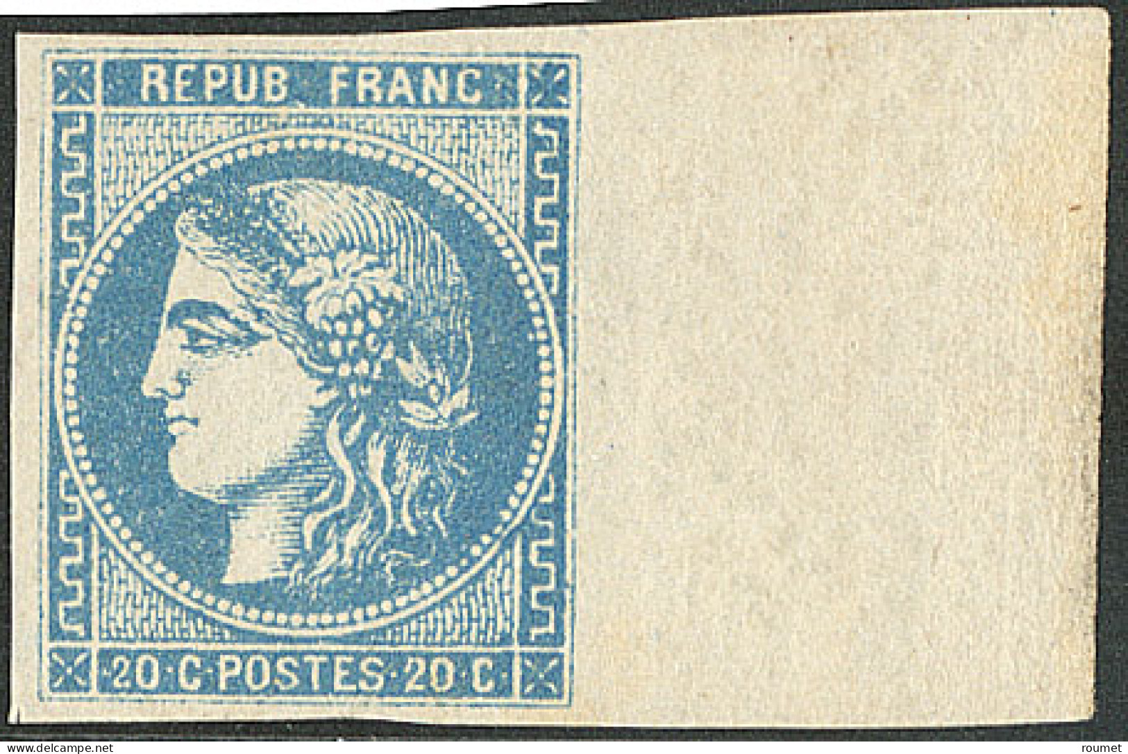 * No 46Ac, Bleu-gris, Bdf, Pli Le Long Du Filet Mais Jolie Pièce. - TB. - R - 1870 Uitgave Van Bordeaux