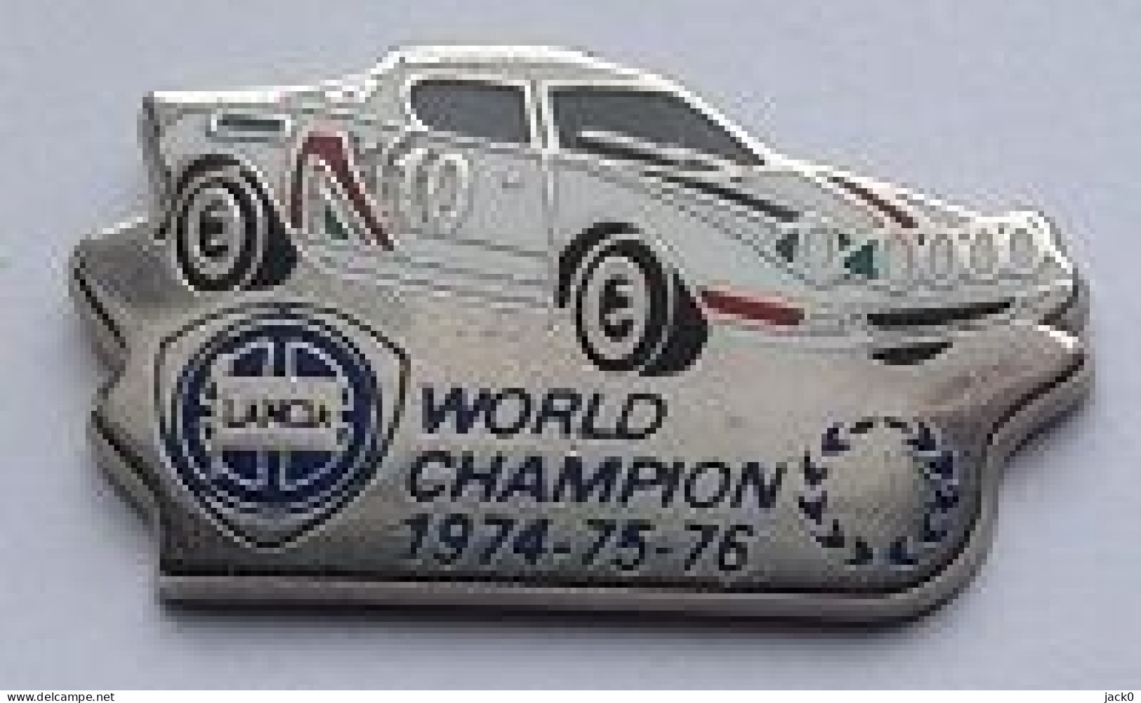 Pin' S  Sport  Automobile  Rallye ?  LANCIA  Blanche  N° 10  WORLD  CHAMPION  1974 - 75 - 76 - Rallye