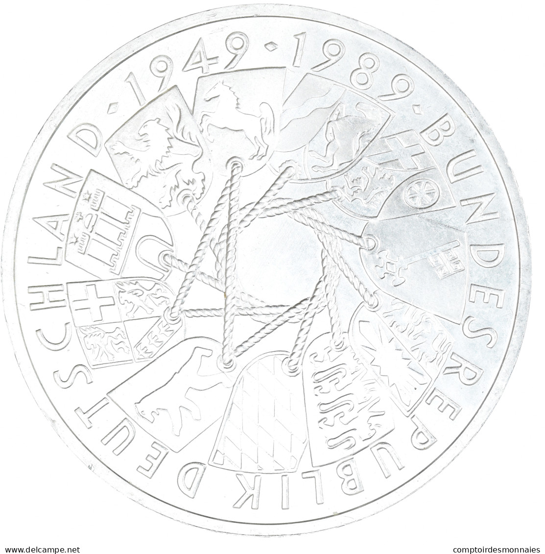 Monnaie, République Fédérale Allemande, 10 Mark, 1989, Karlsruhe, Germany, 40 - Commemorative