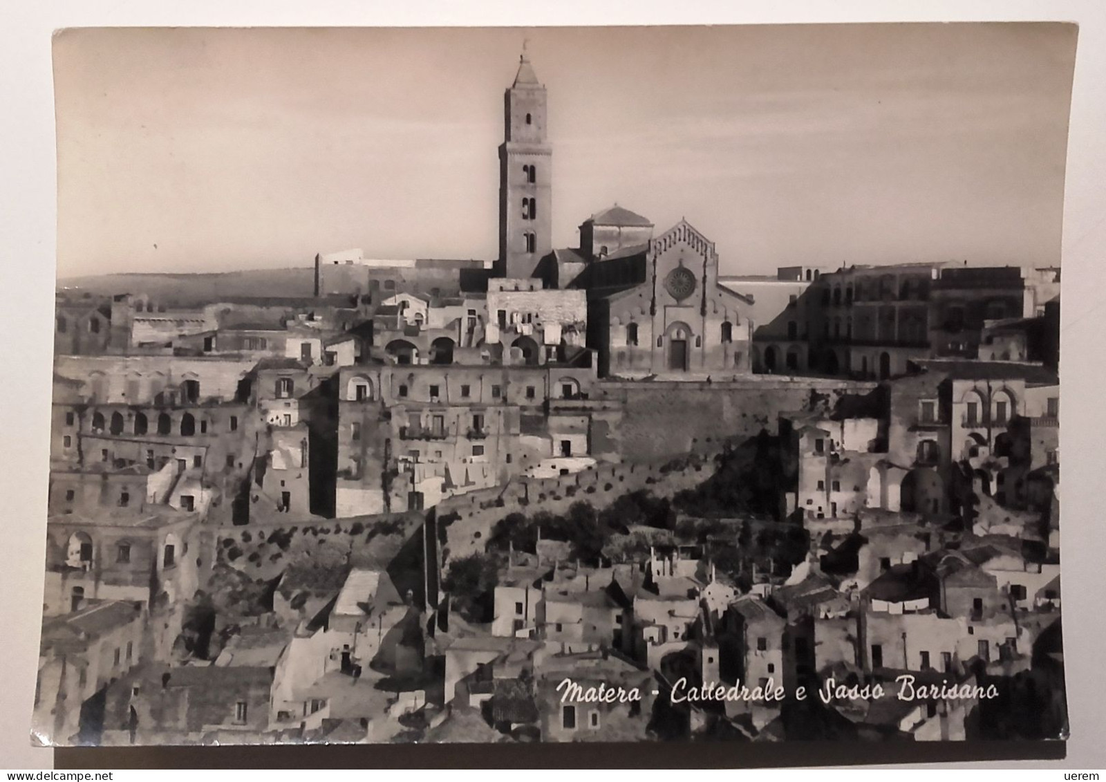 BASILICATA MATERA CATTEDRALE E SASSO BARISANO Formato Grande Viaggiata Nel 1961 Condizioni Buone - Matera