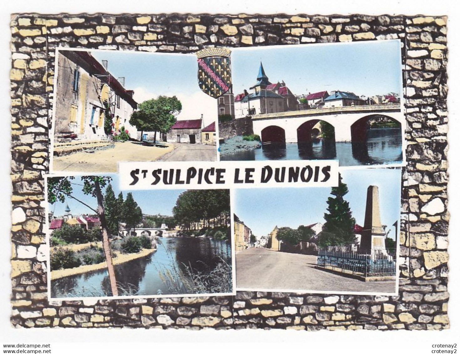 23 SAINT SULPICE LE DUNOIS Vers Dun Le Palestel En 4 Vues En 1965 Monument Rue Principale Pont Place VOIR DOS - Dun Le Palestel