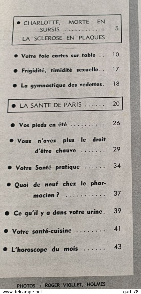 Magazine Mensuel, VOTRE SANTE N° 251 (date De 1960) Foie - Frigidité - Sclérose En Plaques - Geneeskunde & Gezondheid