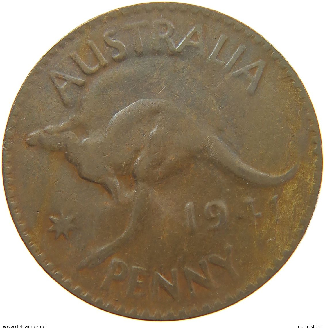 AUSTRALIA PENNY 1941 GEORGE VI. (1936-1952) WEAK STRUCK #MA 065207 - Penny