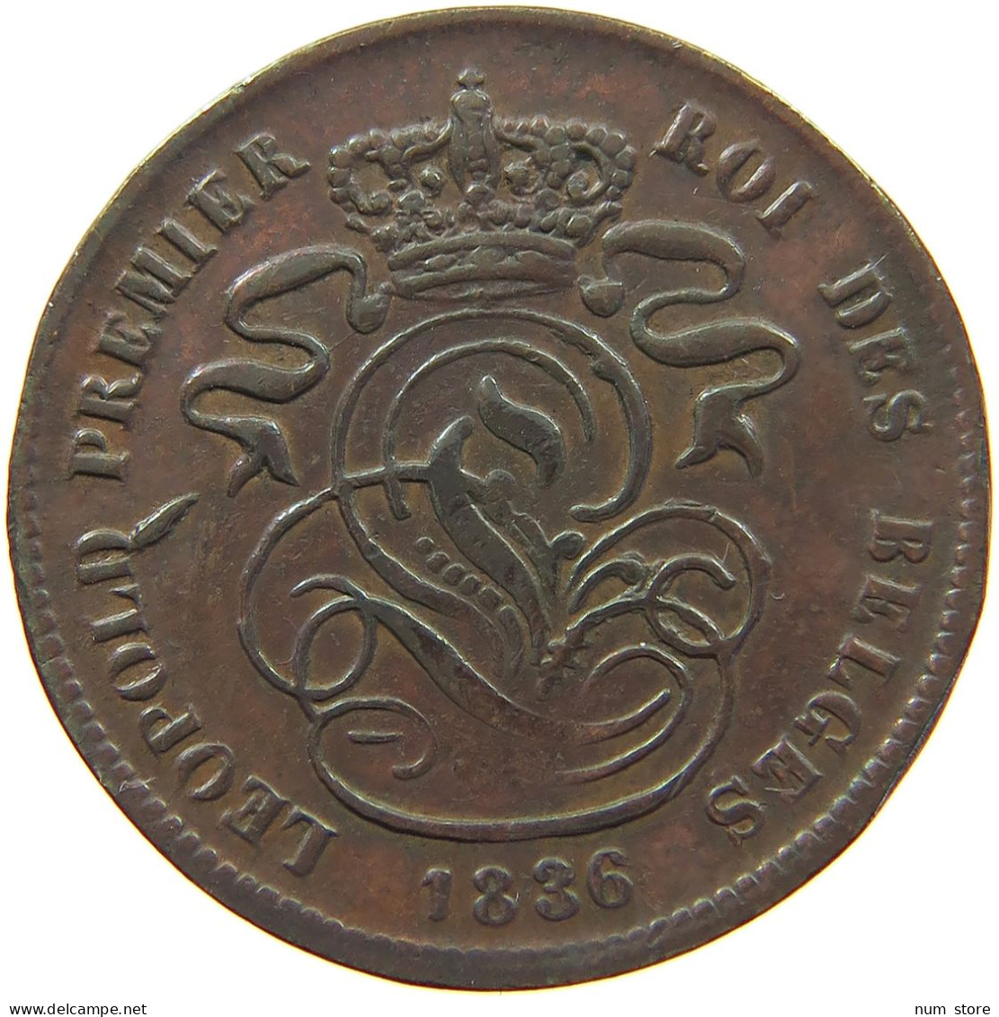 BELGIUM 2 CENTIMES 1836 LEOPOLD I. (1831-1865) #MA 067821 - 2 Cent