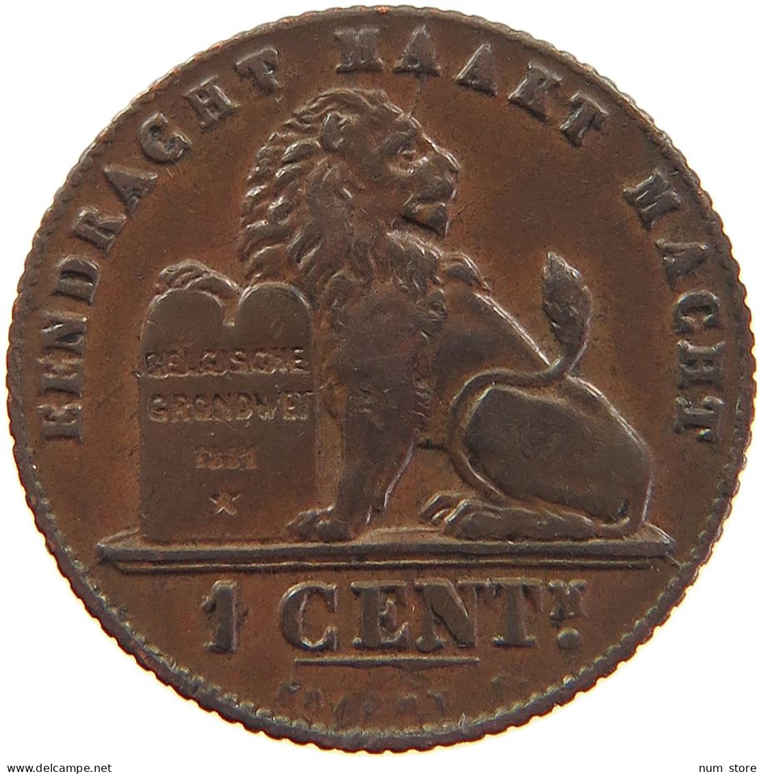 BELGIUM CENTIME 1912 ALBERT I. 1909-1934 #MA 100691 - 1 Centime