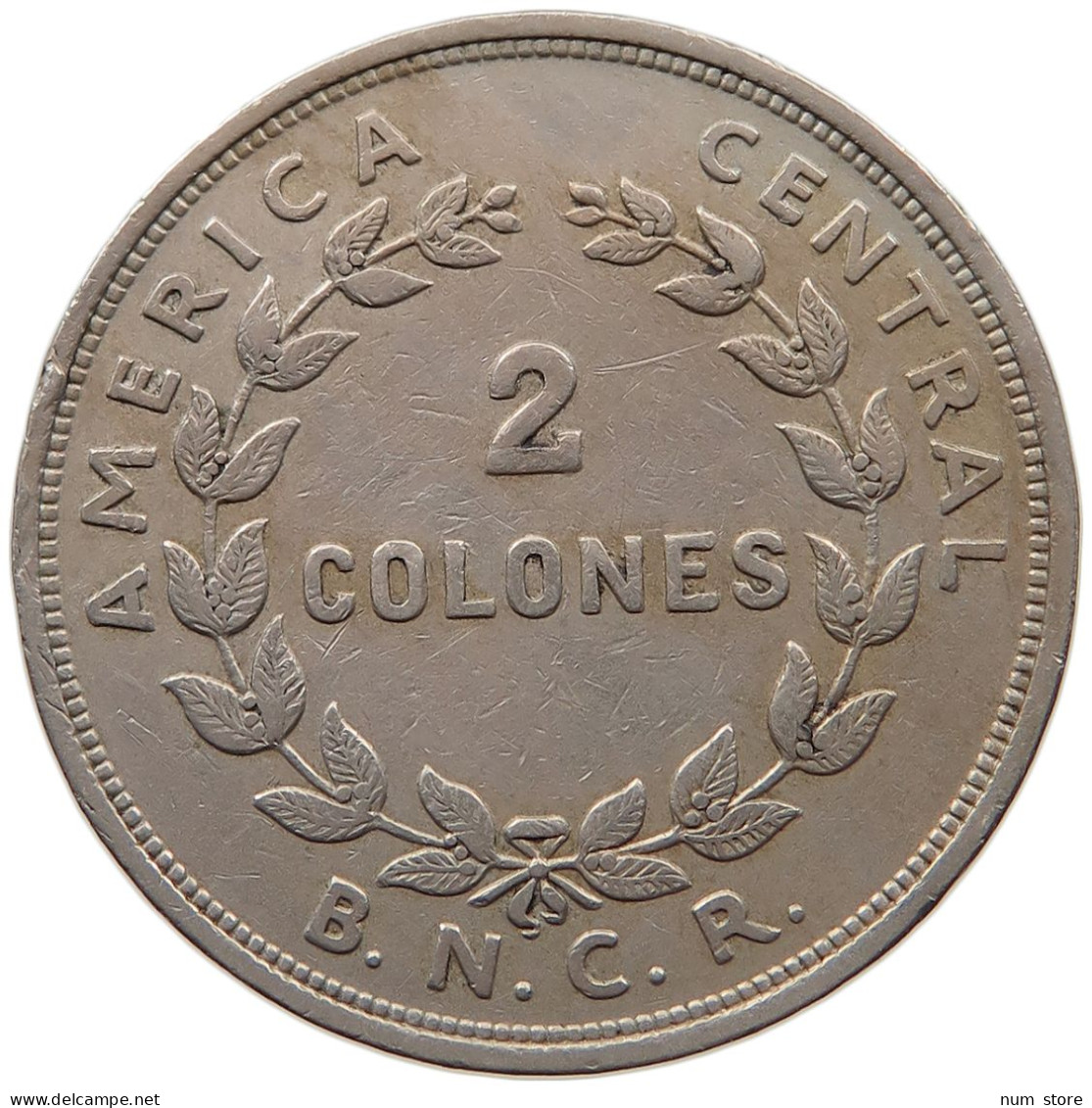 COSTA RICA 2 COLONES 1948  #MA 063140 - Costa Rica