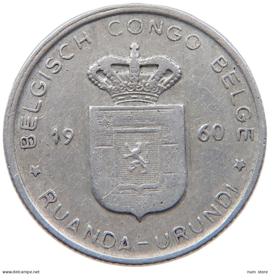 CONGO BELGIAN FRANC 1960  #MA 067387 - 1951-1960: Boudewijn I