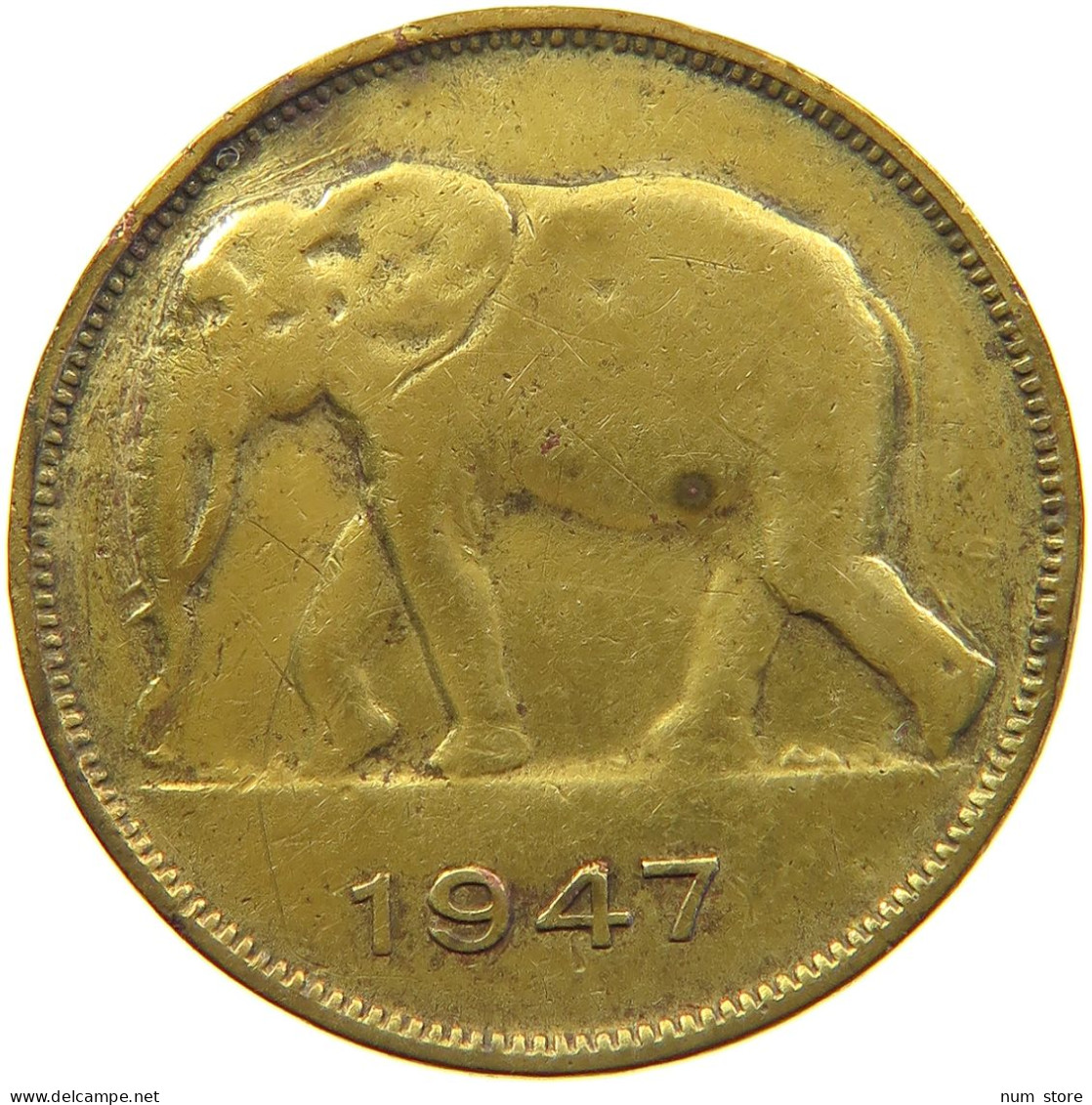 CONGO BELGIAN 5 FRANCS 1947  #MA 067412 - 1945-1951: Régence